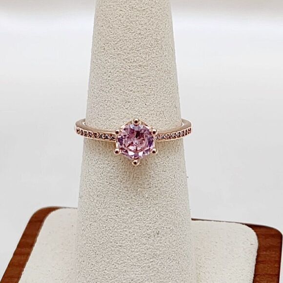 Pandora Sparkling Crown Solitaire Ring Size 8.5 - Picture 5 of 8